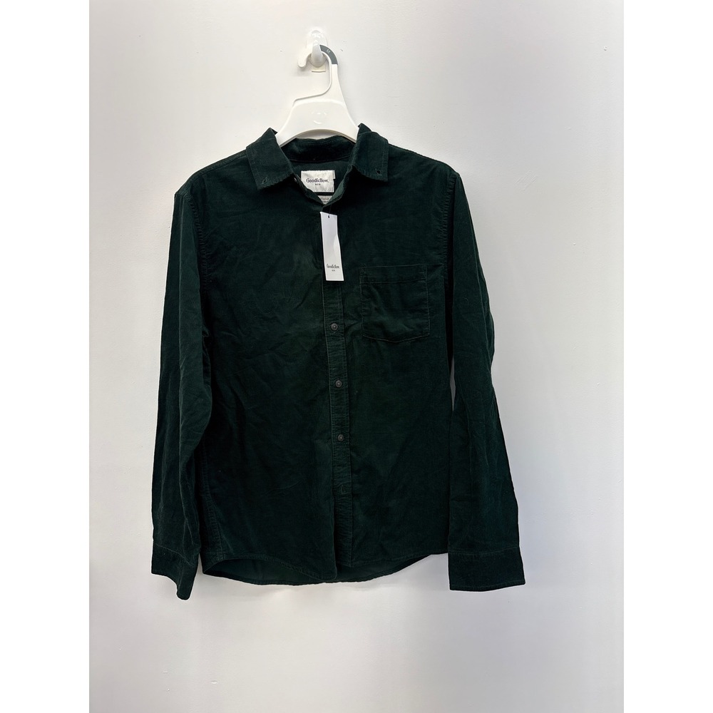 Goodfellow & Co.‎ Mens Corduroy Button Down Shirt Willow Green Size S Casual